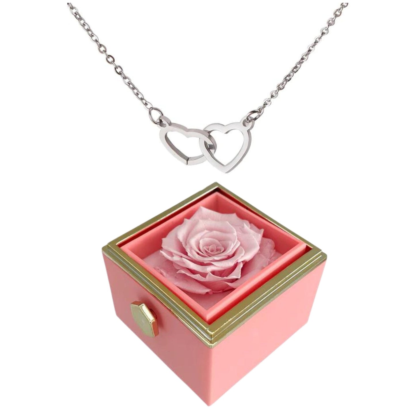 Eternal Rose Box - W/ Engraved Necklace & Simulated Rose