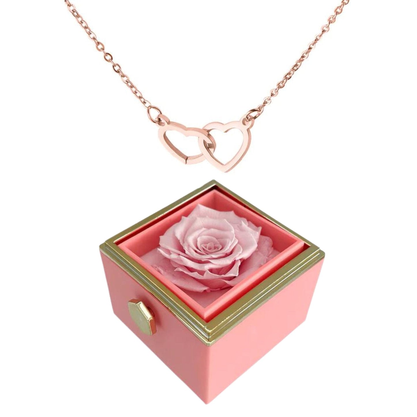 Eternal Rose Box - W/ Engraved Necklace & Simulated Rose