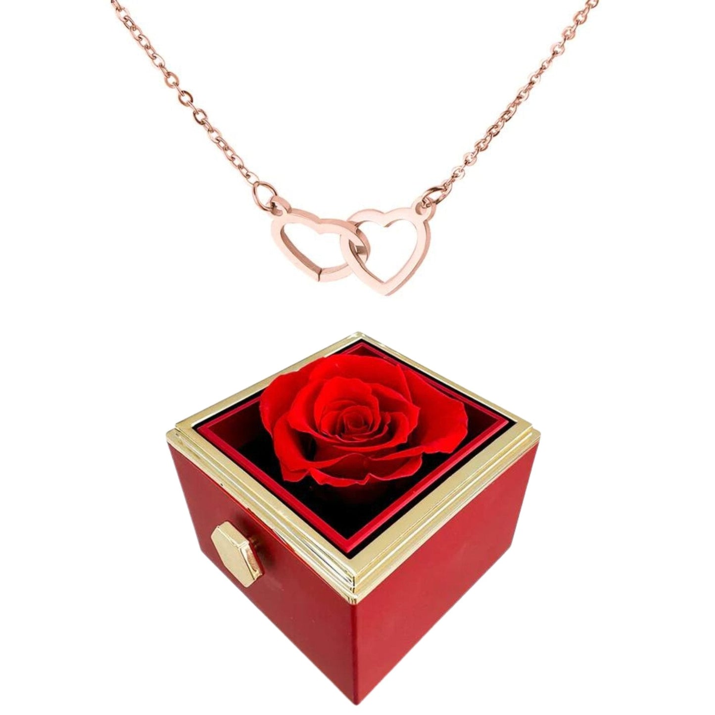 Eternal Rose Box - W/ Engraved Necklace & Simulated Rose