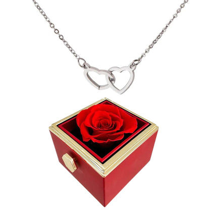 Eternal Rose Box - W/ Engraved Necklace & Simulated Rose