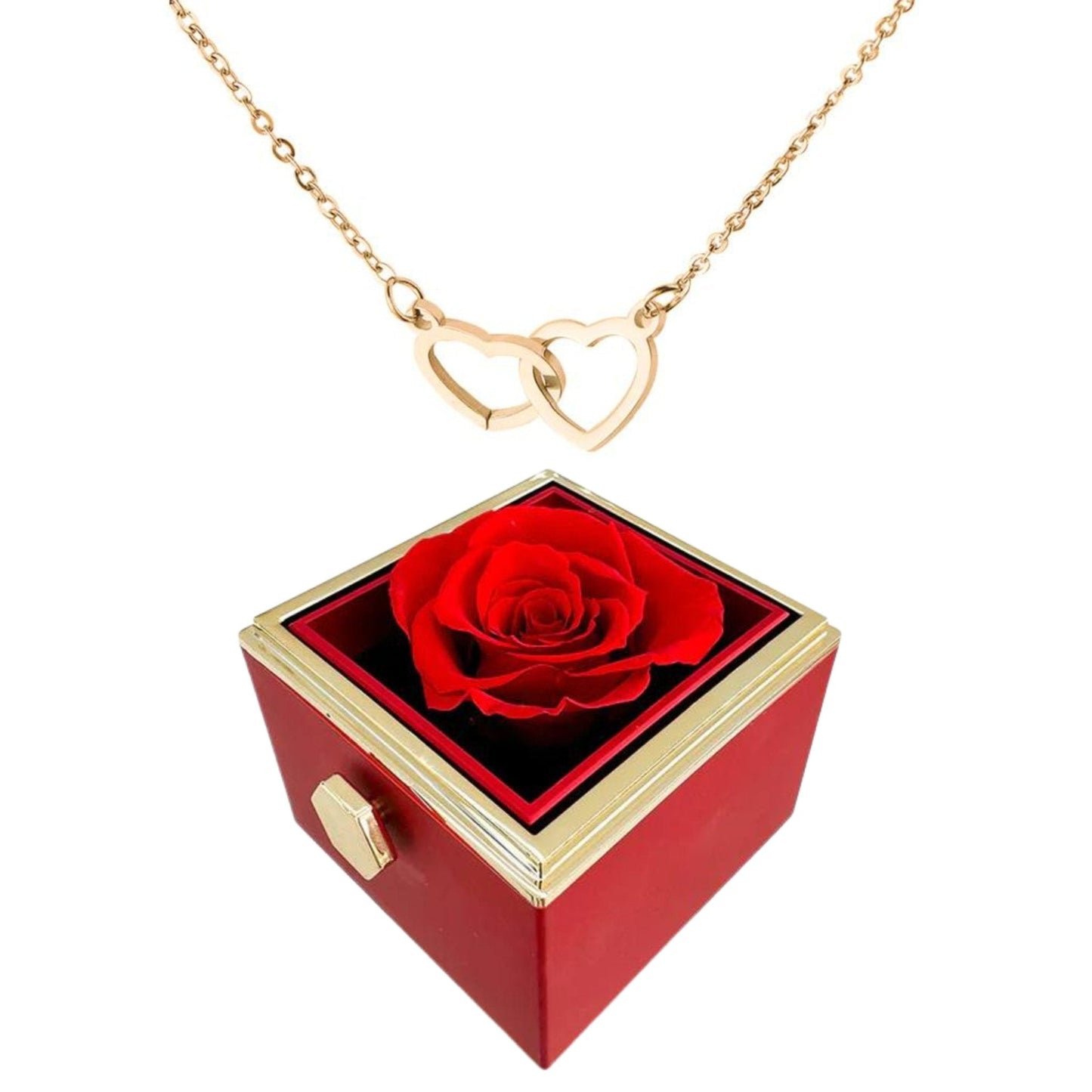 Eternal Rose Box - W/ Engraved Necklace & Simulated Rose