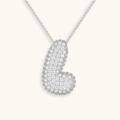 Bubble Initial Diamond Necklace