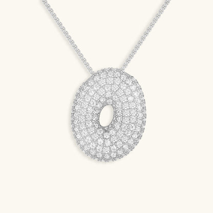 Bubble Initial Diamond Necklace