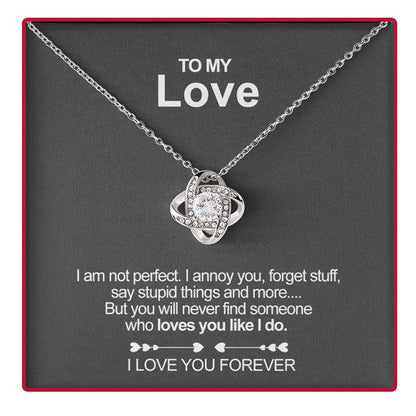 "To My Love" - Sterling Silver Necklace -W/ Real Preserved Rose