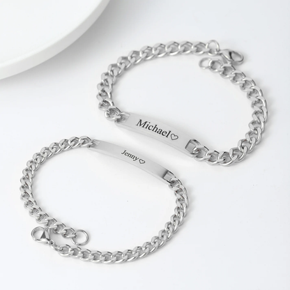 Engraved Bracelet Set - W/ Eternal Rose Box